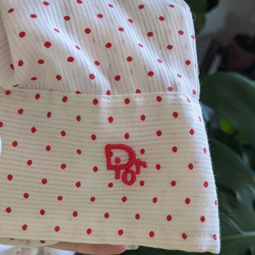 Christian Dior 1950s Polka Dot Blouse